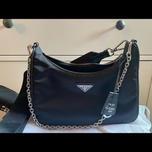 Prada 2005 re-edition nylon bag brand new bag used once, thick strap never used